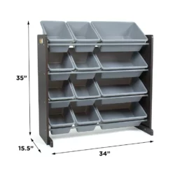 Humble Crew Sumatra Toy Storage Organizer With 12 Storage Bins -US Storage Furniture Sales Store 5507758 ALT5