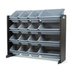 Humble Crew Sumatra Bin Espresso Toy Storage With 16 Storage Bins