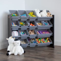 Humble Crew Sumatra Bin Espresso Toy Storage With 16 Storage Bins -US Storage Furniture Sales Store 5507759 ALT5