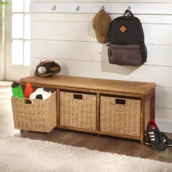 Badger Basket Storage Bench With Woven Top & Baskets -US Storage Furniture Sales Store 5512116 ALT3