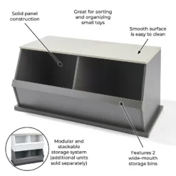 Badger Basket Two Bin Stackable Storage Cubby -US Storage Furniture Sales Store 5512117 ALT5