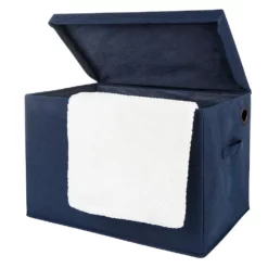Sammy & Lou Navy Solid Color Felt Toy Box -US Storage Furniture Sales Store 5541727 ALT2
