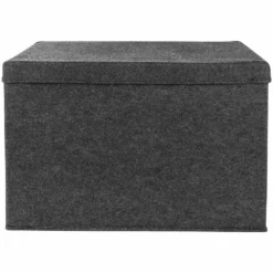 Sammy & Lou Charcoal Gray Solid Color Felt Toy Box -US Storage Furniture Sales Store 5541733 ALT3