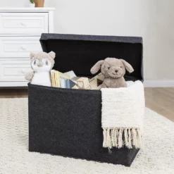 Sammy & Lou Charcoal Gray Solid Color Felt Toy Box -US Storage Furniture Sales Store 5541733 ALT5