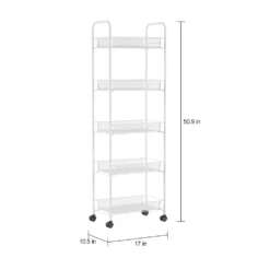 Hastings Home 5-Tiered Narrow Rolling Storage Shelves -US Storage Furniture Sales Store 5615788 ALT6