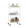 Hastings Home 3-Tiered Narrow Rolling Storage Shelves
