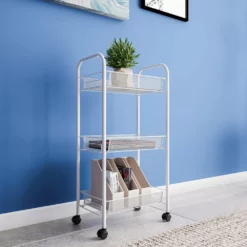 Hastings Home 3-Tiered Narrow Rolling Storage Shelves -US Storage Furniture Sales Store 5615816 ALT5
