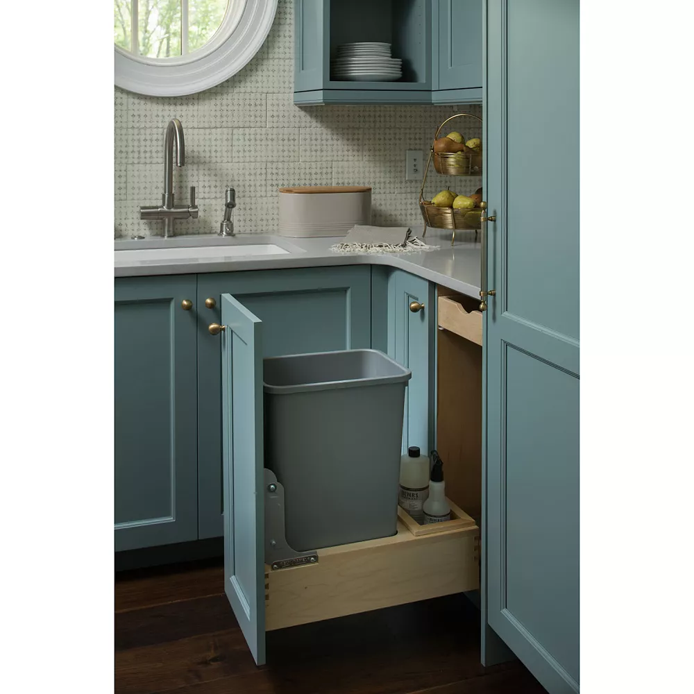 Rev-A-Shelf 4WCBM-1550DM-1 Single 50 Quart Bottom Mount Pullout Waste Container 2 Rev-A-Shelf 4WCBM-1550DM-1 Single 50 Quart Bottom Mount Pullout Waste Container - Image 2