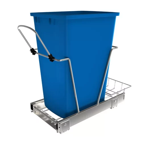 Rev-A-Shelf Single 35 Quart Sliding Pull Out Waste Bin Container, Blue 1 Rev-A-Shelf Single 35 Quart Sliding Pull Out Waste Bin Container, Blue -US Storage Furniture Sales Store 5713016