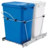 Rev-A-Shelf RV-18KD-11RC-S Double 35 Qt Pull Out Waste Containers, Blue/White