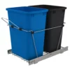 Rev-A-Shelf RV-18KD-2218C-S Double 35 Qt Pull Out Waste Containers, Blue/Black
