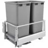 Rev-A-Shelf Double 50 Qt Cabinet Waste Containers And Pull Out System, Silver