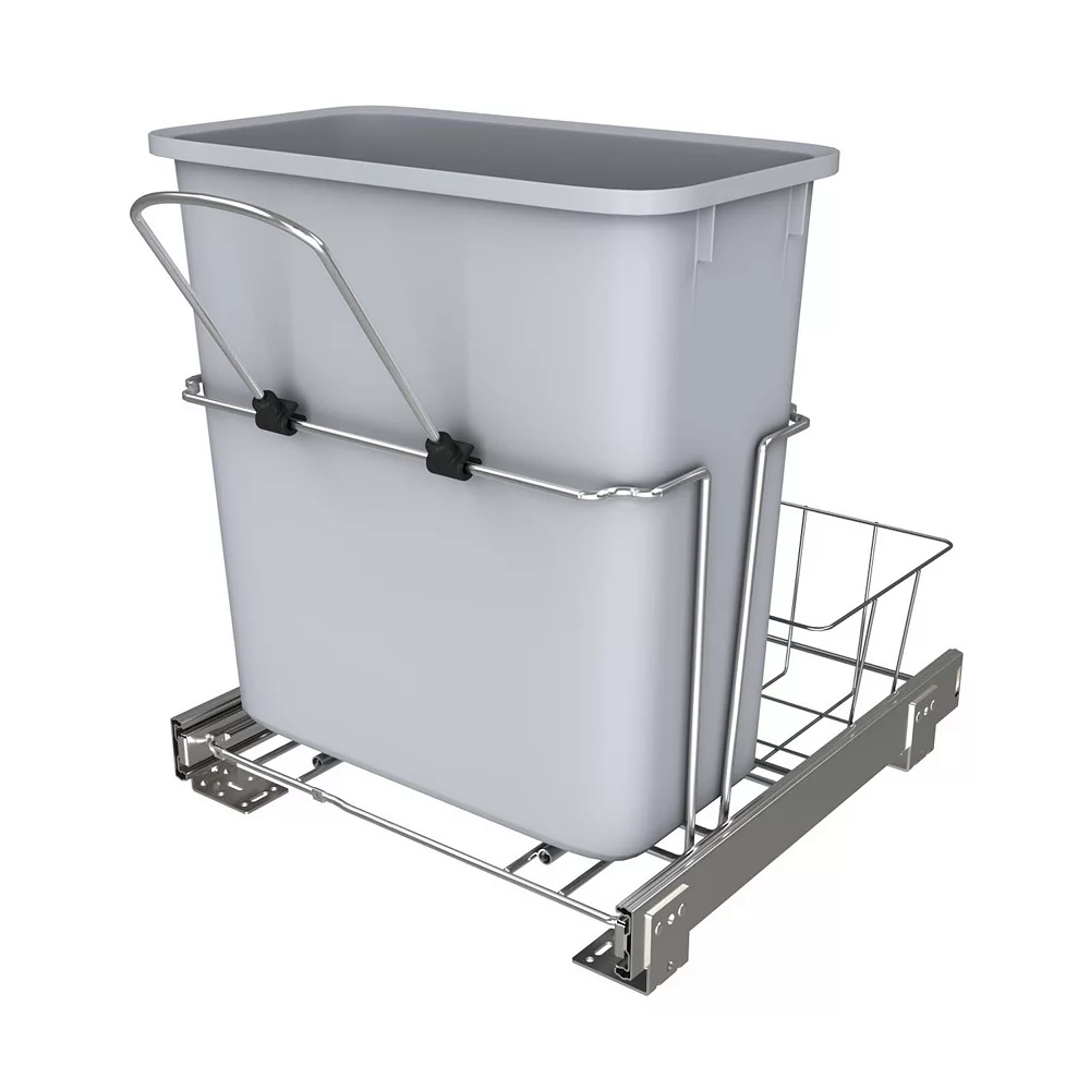 Rev-A-Shelf RUKD-1420RB-1 20 Quart Universal Waste Container With Rear Basket 1 Rev-A-Shelf RUKD-1420RB-1 20 Quart Universal Waste Container With Rear Basket