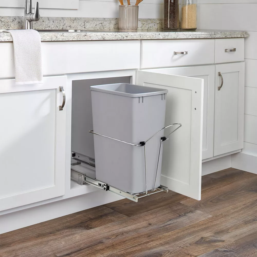 Rev-A-Shelf RUKD-1432RB-1 32 Quart Universal Waste Container With Rear Basket 3 Rev-A-Shelf RUKD-1432RB-1 32 Quart Universal Waste Container With Rear Basket - Image 3