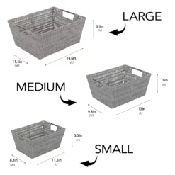 Simplify 3 Pack Set Rattan Tote Baskets -US Storage Furniture Sales Store 5828821 ALT2