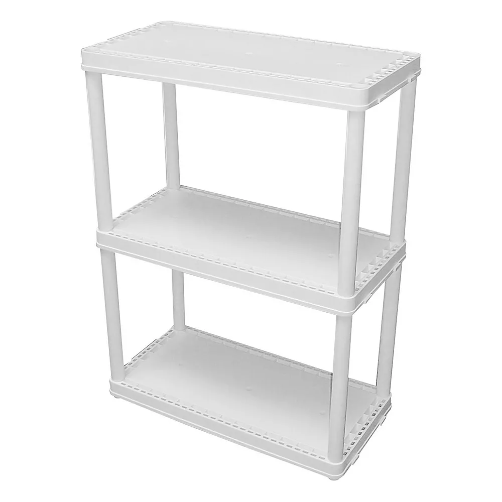 Gracious Living 3 Shelf Storage Unit Organizers For Home Or Garage, White (2 Pack) 2 Gracious Living 3 Shelf Storage Unit Organizers For Home Or Garage, White (2 Pack) - Image 2