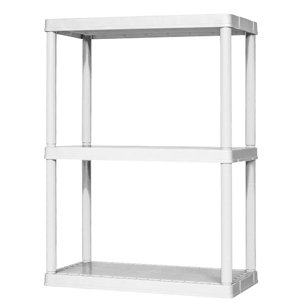 Gracious Living 3 Shelf Storage Unit Organizers For Home Or Garage, White (2 Pack) 3 Gracious Living 3 Shelf Storage Unit Organizers For Home Or Garage, White (2 Pack) - Image 3