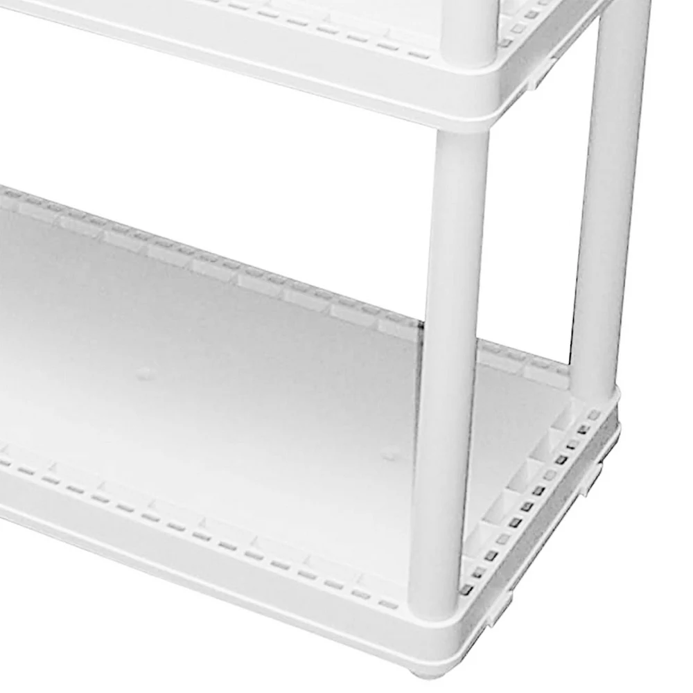 Gracious Living 3 Shelf Storage Unit Organizers For Home Or Garage, White (2 Pack) 4 Gracious Living 3 Shelf Storage Unit Organizers For Home Or Garage, White (2 Pack) - Image 4