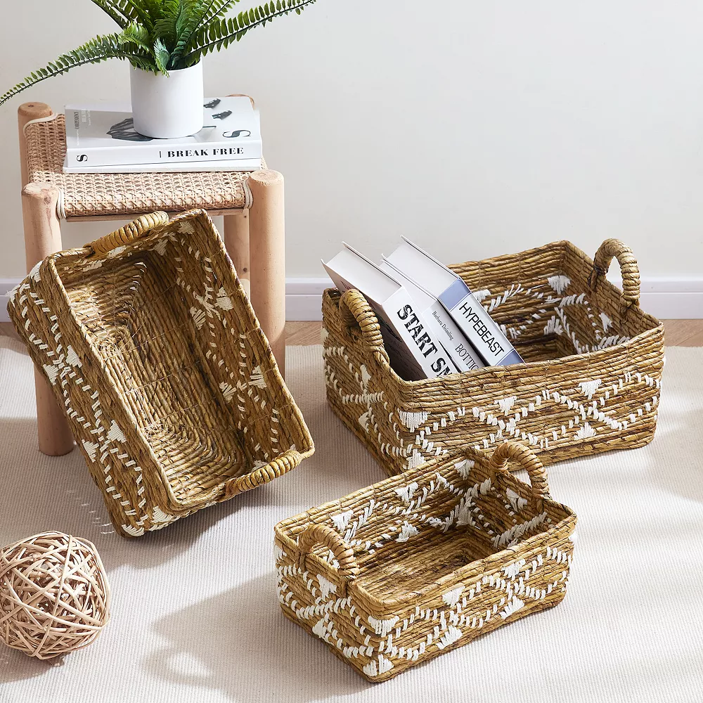 Saddle River Rectangular Banana Western Bins 3-piece Set 2 Saddle River Rectangular Banana Western Bins 3-piece Set - Image 2