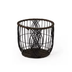 Saddle River Round Faux Wicker Open Weave Basket 3-piece Set -US Storage Furniture Sales Store 5925004 ALT4