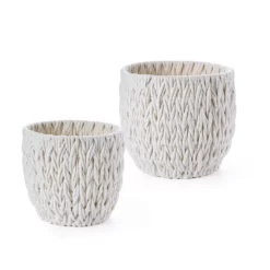 Saddle River V-Weave Cotton Rope Basket 2-piece Set