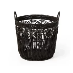 Saddle River Round Faux Wicker Decorative Basket 3-piece Set 9 Saddle River Round Faux Wicker Decorative Basket 3-piece Set -US Storage Furniture Sales Store 5925009 ALT3