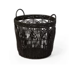 Saddle River Round Faux Wicker Decorative Basket 3-piece Set 10 Saddle River Round Faux Wicker Decorative Basket 3-piece Set -US Storage Furniture Sales Store 5925009 ALT4