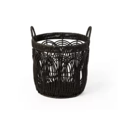 Saddle River Round Faux Wicker Decorative Basket 3-piece Set 11 Saddle River Round Faux Wicker Decorative Basket 3-piece Set -US Storage Furniture Sales Store 5925009 ALT5
