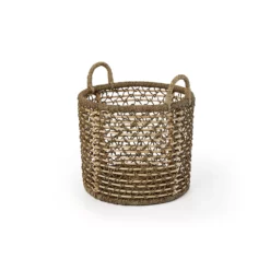 Saddle River Open Weave Rattan & Seagrass Ear-Handled Basket 2-piece Set -US Storage Furniture Sales Store 5925013 ALT3