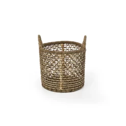 Saddle River Open Weave Rattan & Seagrass Ear-Handled Basket 2-piece Set -US Storage Furniture Sales Store 5925013 ALT5