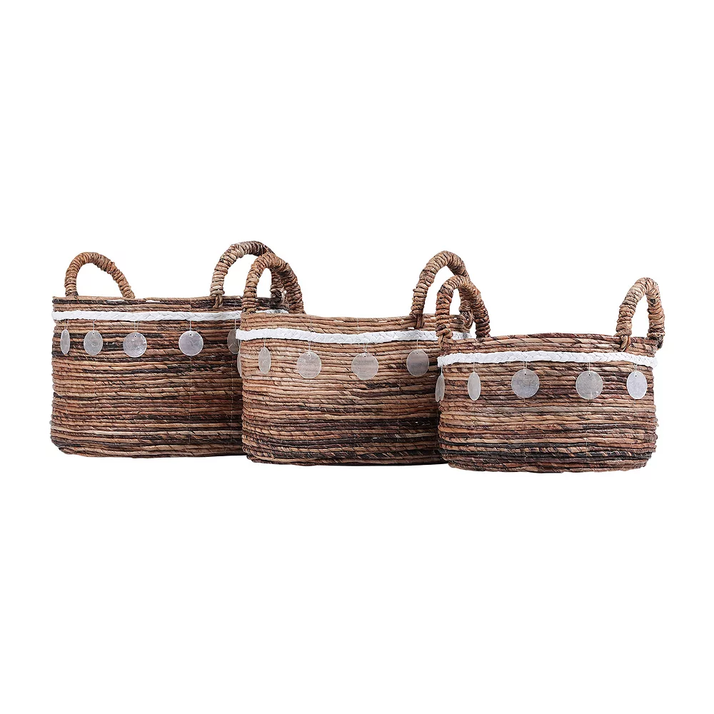 Saddle River Shell Accent Round Banana Basket 3-piece Set 2 Saddle River Shell Accent Round Banana Basket 3-piece Set - Image 2