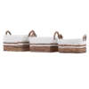 Saddle River Rectangular Dark Banana & White Raffia Rope Basket 3-piece Set