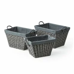 Saddle River Rectangular Cross & Open-Weave Basket 3-piece Set -US Storage Furniture Sales Store 5925023 ALT2