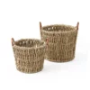 Saddle River Rattan Ear Handle Chunky Seagrass Basket 2-piece Set