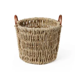 Saddle River Rattan Ear Handle Chunky Seagrass Basket 2-piece Set -US Storage Furniture Sales Store 5925024 ALT3