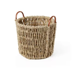 Saddle River Rattan Ear Handle Chunky Seagrass Basket 2-piece Set -US Storage Furniture Sales Store 5925024 ALT4