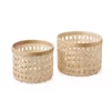 Saddle River Round Natural Cane & Bamboo Rim Storage Basket 2-piece Set