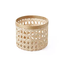 Saddle River Round Natural Cane & Bamboo Rim Storage Basket 2-piece Set -US Storage Furniture Sales Store 5925026 ALT2