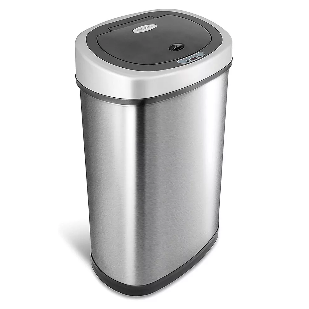 NINESTARS 13.2 Gallon Stainless Steel Hands Free Motion Sensor Garbage Trash Can 1 NINESTARS 13.2 Gallon Stainless Steel Hands Free Motion Sensor Garbage Trash Can