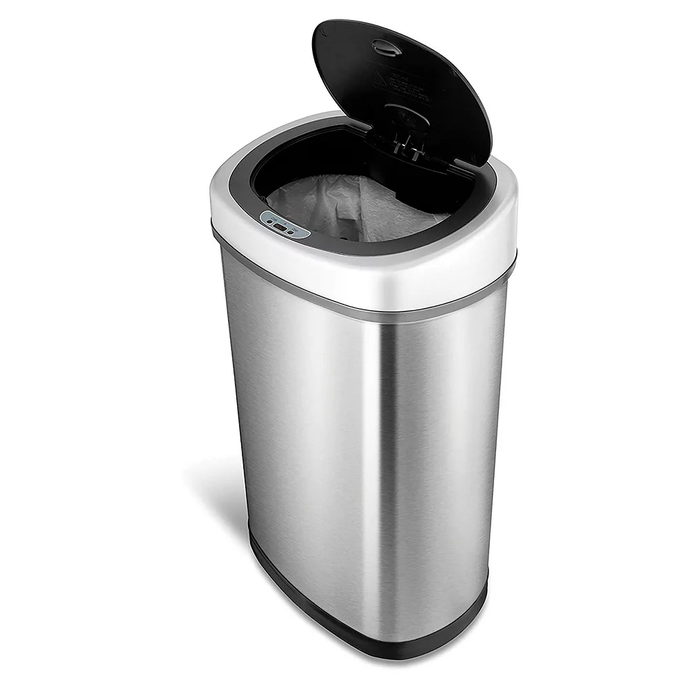 NINESTARS 13.2 Gallon Stainless Steel Hands Free Motion Sensor Garbage Trash Can 4 NINESTARS 13.2 Gallon Stainless Steel Hands Free Motion Sensor Garbage Trash Can - Image 4