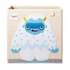 3 Sprouts Children's Foldable Fabric Storage Cube Soft Toy Bin Basket, Yeti