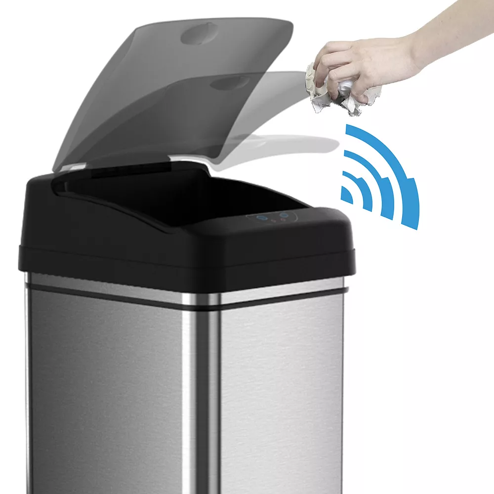 ITouchless Deodorizer 13-gallon Stainless Steel Touchless Trash Can With Carbon Filter Technology 2 ITouchless Deodorizer 13-gallon Stainless Steel Touchless Trash Can With Carbon Filter Technology - Image 2