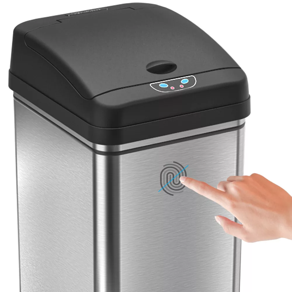 ITouchless Deodorizer 13-gallon Stainless Steel Touchless Trash Can With Carbon Filter Technology 3 ITouchless Deodorizer 13-gallon Stainless Steel Touchless Trash Can With Carbon Filter Technology - Image 3
