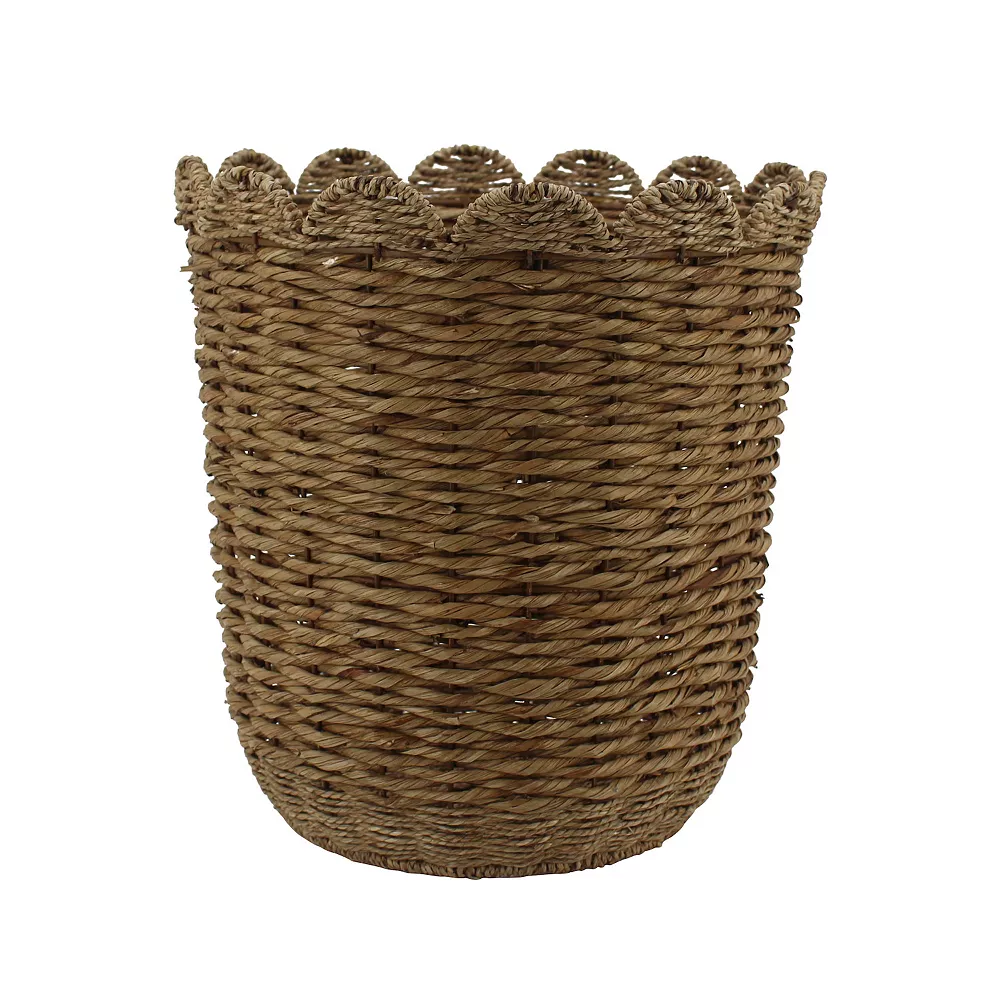 Sonoma Goods For Life® Tall Scalloped Woven Basket Table Decor 1 Sonoma Goods For Life® Tall Scalloped Woven Basket Table Decor