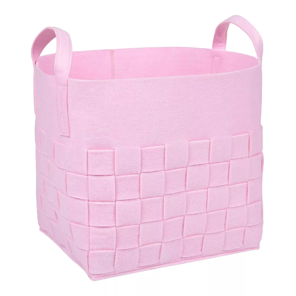 Sammy & Lou Pink Woven Felt Storage Basket 1 Sammy & Lou Pink Woven Felt Storage Basket