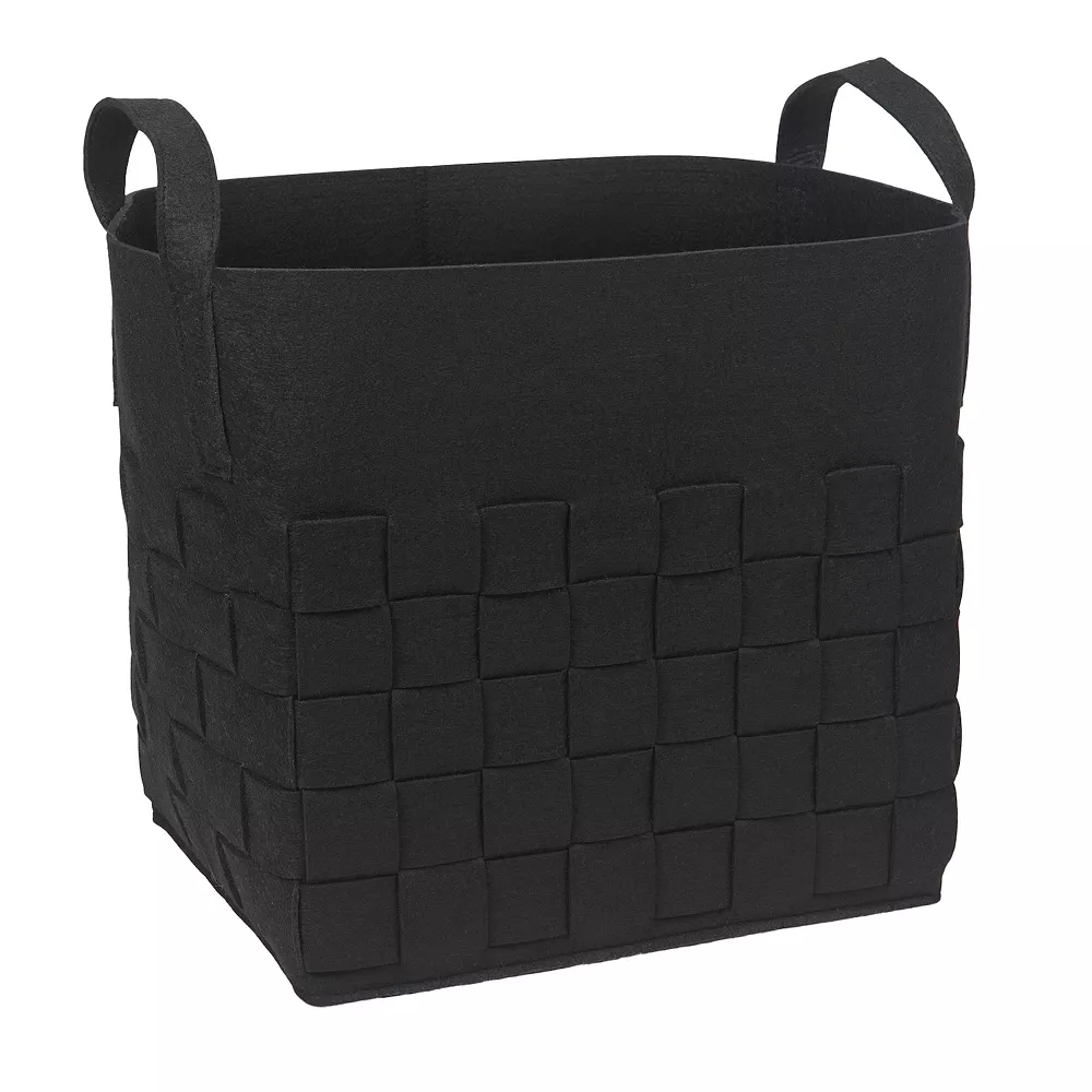 Sammy & Lou Black Woven Felt Storage Basket 1 Sammy & Lou Black Woven Felt Storage Basket