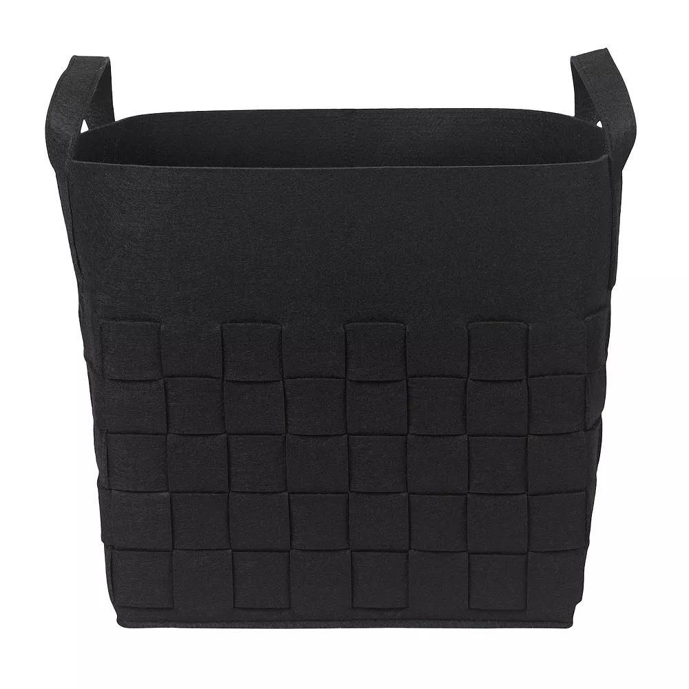 Sammy & Lou Black Woven Felt Storage Basket 2 Sammy & Lou Black Woven Felt Storage Basket - Image 2