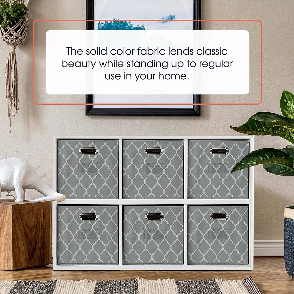 Ornavo Home Lattice Foldable Storage Cube Bin With Dual Handles 2 Ornavo Home Lattice Foldable Storage Cube Bin With Dual Handles - Image 2