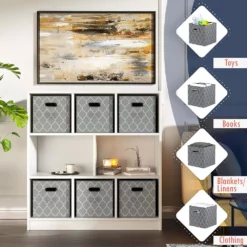 Ornavo Home Lattice Foldable Storage Cube Bin With Dual Handles 6 Ornavo Home Lattice Foldable Storage Cube Bin With Dual Handles -US Storage Furniture Sales Store 6069479 ALT2