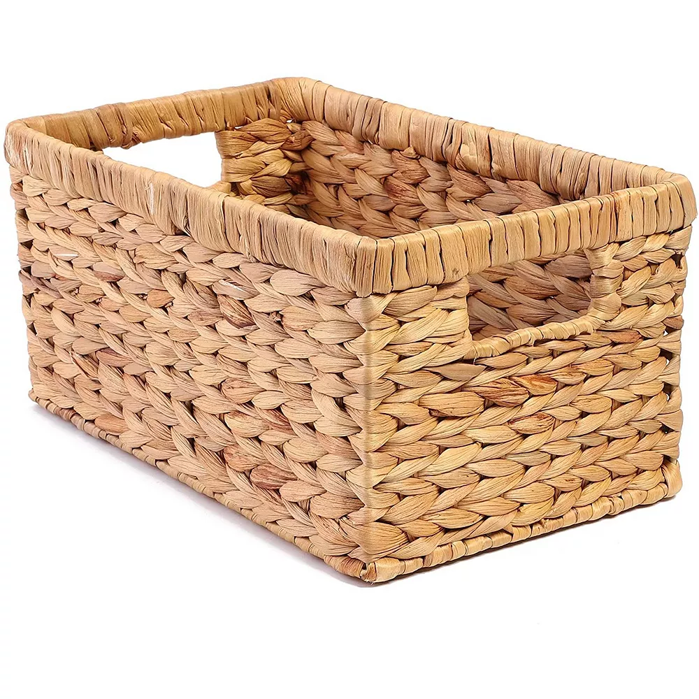 Hand Woven Rectangular Wicker Baskets (2 Pack) 4 Hand Woven Rectangular Wicker Baskets (2 Pack) - Image 4